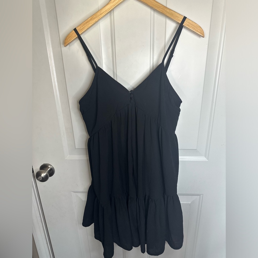 Urban Outfitters Black Tiered Spaghetti Strap Mini Dress
